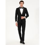 Cacharel Erkek Siyah Slim Fit Smokin Damatlık 50267712-VR046 - 6 Drop
