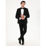 Cacharel Erkek Siyah Slim Fit Yelekli Smokin Damatlık 50267710-VR046 - 6 Drop - 58