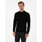 Cacharel Erkek Siyah Slim Fit Yün Karışımlı Çeyrek Balıkçı Basic Triko Kazak 50315295-VR046 - 2XL