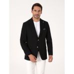 Cacharel Erkek Siyah Slim Fit Yün Karışımlı Kırlangıç Yaka Balık Sırtı Blazer Ceket 50310781-VR046 - 6 Drop - 52