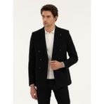 Cacharel Erkek Siyah Slim Fit Yün Karışımlı Kruvaze Ceket 50278131-VR046 - 6 Drop