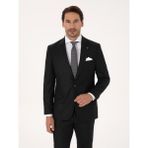 Cacharel Erkek Siyah Slim Fit Yün Karışımlı Mikro Desenli Klasik Ceket 50310061-VR046 - 6 Drop - 48