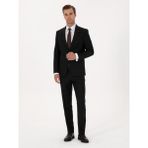 Cacharel Erkek Siyah Slim Fit Yün Karışımlı Mikro Desenli Takım Elbise 50318023-VR046 - 6 Drop