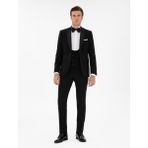 Cacharel Erkek Siyah Slim Fit Yün Karışımlı Yelekli Smokin Dmatlık 50306087-VR046 - 6 Drop