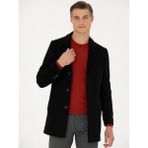 Cacharel Erkek Siyah Yün Karışımlı Ex.Slim Fit Palto 50274045-VR046 - 56