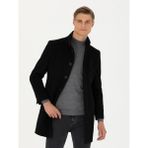 Cacharel Erkek Siyah Yün Karışımlı Slim Fit Palto 50270707-VR046
