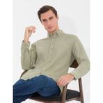 Cacharel Erkek Su Yeşili Slim Fit Uzun Kollu Gömlek 50257239-VR048