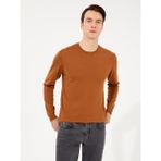 Cacharel Erkek Tarçın Slim Fit Bisiklet Yaka Basic Triko Kazak 50257398-VR191
