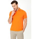 Cacharel Erkek Turuncu Polo Yaka Slim Fit Basic Merserize T-shirt 50250172-VR051 - XS