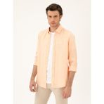 Cacharel Erkek Turuncu Regular Fit %100 Keten Gömlek 50284823-VR051 - S