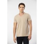 Cacharel Erkek V Yaka Likralı T-Shirt 1332/BEJ - 2XL