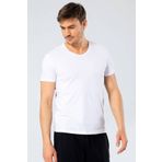 Cacharel Erkek V Yaka Likrali T-Shirt Beyaz