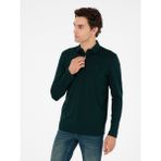 Cacharel Erkek Zümrüt Regular Fit %100 Pamuk Polo Yaka Sweatshirt 50294327-VR055
