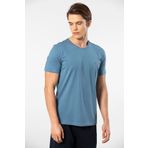 Cacharel Kısa Kollu, O Yaka Slim Fit Basic Erkek T-shirt İndigo