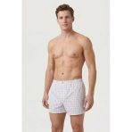 Cacharel Poplin Erkek Boxer 1113/Kareli Beyaz