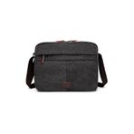 Cactive Kanvas Su Geçirmez Kumaş Uzun Askılı Laptop Bölmeli Unisex Postacı Çantası Siyah
