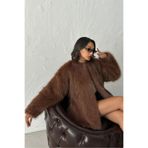 Caddebostan Moda Açık Kahve Peluş Kaban Modern Premium Luxury Trend Tasarım Kaban