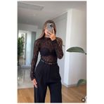 CADDELAMODA Kadın Dik Yaka Dantel Bluz