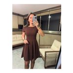 caddstore My 3680 Eteği Parça Dikişli Kahve Çan Elbise