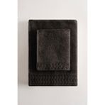 Cadeluz Lugo Pima Pamuk Antrasit Havlu Seti - 50 x 90 cm - 30 x 50 cm