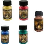 Cadence 5 Renk Mum Boyası 50 ml Gold Kırmızı Mavi Zümrüt Antik Pembe Su Bazlı Boyalar