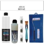 Cadence Boya Fayans Tezgah B-Ambiente Islak Zemin Aw-01 Beyaz 500ML Katalizör 30GR Mat Taş Vernik 250 Saten Rulo Set