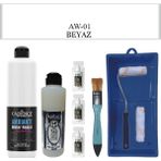 Cadence Fayans Tezgah B - Ambiente Islak Zemin Aw - 01 Beyaz 500 ml Katalizör 30 gr Taş Vernik 250 Saten Rulo Set