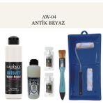 Cadence Fayans Tezgah B - Ambiente Islak Zemin Aw - 04 Antik Beyaz 250 ml Katalizör 20 gr Taş Vernik Mat 120 Saten Rulo Set