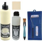 Cadence Mobilya Boyası - Multisurface H - 005 Taffy 500 ml Ultimate Vernik Parlak 250 ml Saten Rulo Set