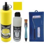 Cadence Mobilya Boyası - Multisurface H - 008 Limon Sarı 500 ml Ultimate Vernik Parlak 250 ml Saten Rulo Set