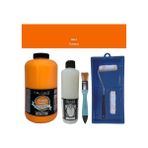 Cadence Mobilya Boyası - Multisurface H - 012 Turuncu 2lt Ultimate Parlak Vernik 500 ml Saten Rulo Set