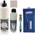 Cadence Mobilya Boyası - Multisurface H - 014 Ararot 500 ml + Ultimate Vernik Mat 250 ml + Saten Rulo Set