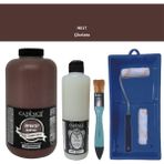 Cadence Mobilya Boyası - Multisurface H - 017 Çikolata 2000 ml Ultimate Vernik Mat 500 ml Saten Rulo Set