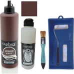 Cadence Mobilya Boyası - Multisurface H - 017 Çikolata 500 ml Ultimate Vernik Parlak 250 ml Saten Rulo Set