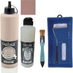 Cadence Mobilya Boyası - Multisurface H - 020 Yeni Mocca 500 ml + Ultimate Vernik Mat 250 ml + Saten Rulo Set