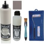 Cadence Mobilya Boyası - Multisurface H - 022 M Kahve 500 ml + Ultimate Vernik Mat 250 ml + Saten Rulo Set