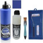 Cadence Mobilya Boyası - Multisurface H - 038 Ultramarine 500 ml + Ultimate Vernik Mat 250 ml + Saten Rulo Set