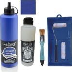 Cadence Mobilya Boyası - Multisurface H - 038 Ultramarine 500 ml Ultimate Vernik Parlak 250 ml Saten Rulo Set