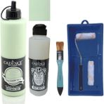 Cadence Mobilya Boyası - Multisurface H - 045 Pastel Yeşil 500 ml + Ultimate Vernik Mat 250 ml + Saten Rulo Set