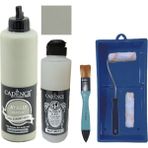 Cadence Mobilya Boyası - Multisurface H - 049 Ihlamur Yeşil 500 ml + Ultimate Vernik Mat 250 ml + Saten Rulo Set