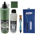 Cadence Mobilya Boyası - Multisurface H - 051 Yaprak Yeşil 500 ml Ultimate Vernik Parlak 250 ml Saten Rulo Set