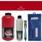 Cadence Mobilya Boyası - Multisurface H - 053 Crımson Kırmızı 2000 ml Ultimate Vernik Mat 500 ml Saten Rulo Set