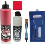 Cadence Mobilya Boyası - Multisurface H - 053 Crımson Kırmızı 500 ml + Ultimate Vernik Mat 250 ml + Saten Rulo Set