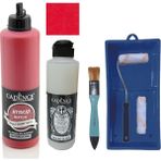 Cadence Mobilya Boyası - Multisurface H - 053 Crımson Kırmızı 500 ml Ultimate Vernik Parlak 250 ml Saten Rulo Set