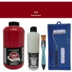 Cadence Mobilya Boyası - Multisurface H - 054 Kan Kırmızı 2000 ml Ultimate Vernik Mat 500 ml Saten Rulo Set