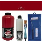 Cadence Mobilya Boyası - Multisurface H - 054 Kan Kırmızı 2lt Ultimate Parlak Vernik 500 ml Saten Rulo Set