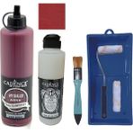 Cadence Mobilya Boyası - Multisurface H - 055 Bordo 500 ml Ultimate Vernik Parlak 250 ml Saten Rulo Set