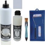 Cadence Mobilya Boyası - Multisurface H - 057 Arduvaz gr i 500 ml Ultimate Vernik Parlak 250 ml Saten Rulo Set