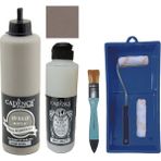 Cadence Mobilya Boyası - Multisurface H - 059 Vizon 500 ml + Ultimate Vernik Mat 250 ml + Saten Rulo Set