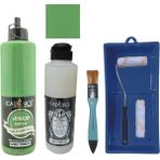 Cadence Mobilya Boyası - Multisurface H - 061 Yonca 500 ml + Ultimate Vernik Mat 250 ml + Saten Rulo Set